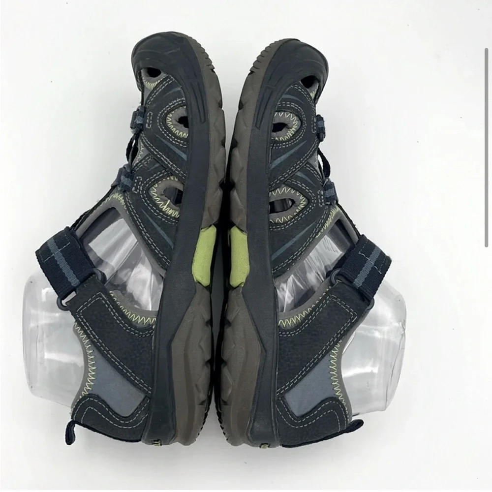 Merrell - Big Boy’s Hiker Navy &Green leather & textile water sandals shoes SZ 5